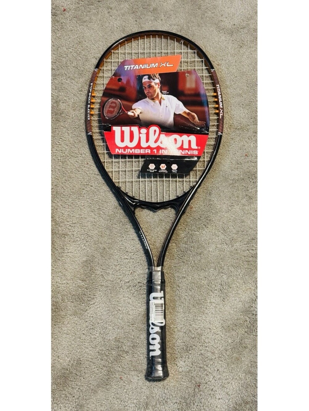 Wilson Titanium XL-Raquet-Extra Large Head-stop Shock Sleeves-V-Matrix